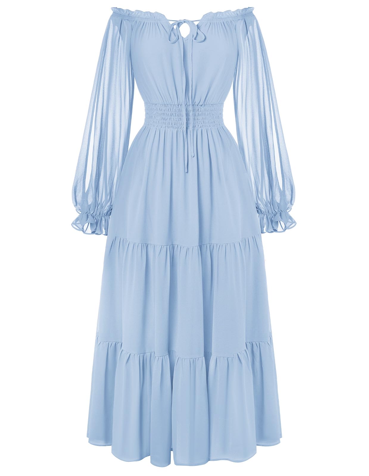 Scarlet Darkness Women Renaissance Off Shoulder Split Sleeve Maxi Dress