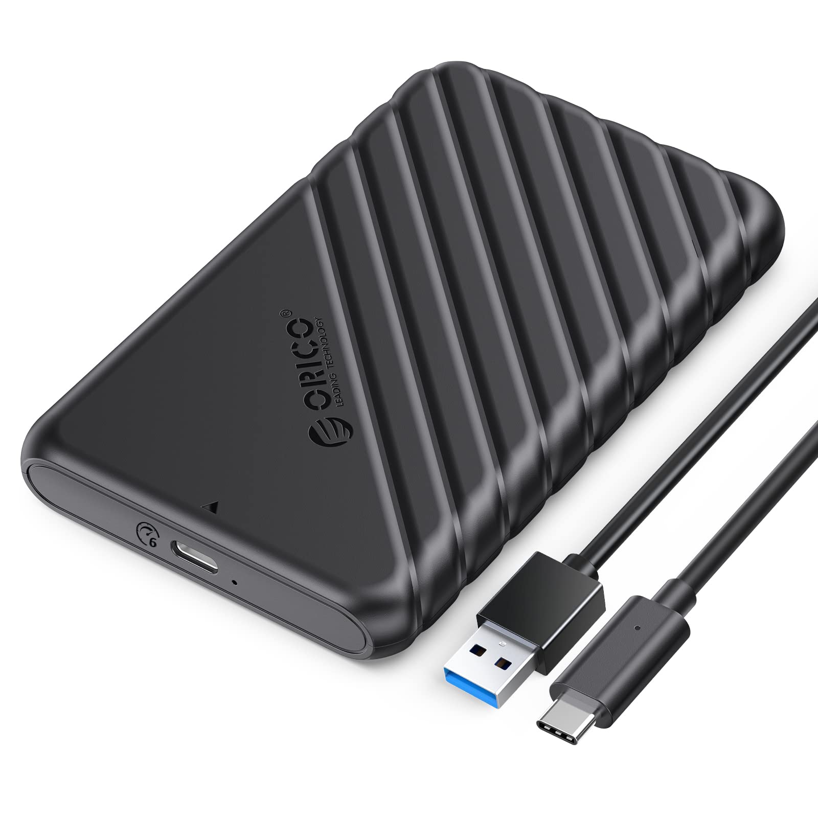 ORICO Hard Disk Enclosure 2.5, 6Gbps USB C 3.1 Gen 1 External Drive Case for SAT