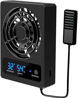 Ventilation Fan for Reptile Tank Cooling Fan Dehumidifier with LED Display for Rainforest Terrarium Vivarium Improving Air Circulation for Amphibians Reptiles Snakes Snake Enclosure