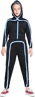 Light Up Child Stick Figure Costume, Led Halloween Cosplay Boys Girls | Breathable Elastic Fabric, High Brightness Light, Safe and Stable Battery Box, Better for Various Occasions