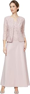 Alex Evenings Two Piece Dress with Lace Jacket (Small & Regular Sizes) Women's Special Occasion Dress (Pack of 2)