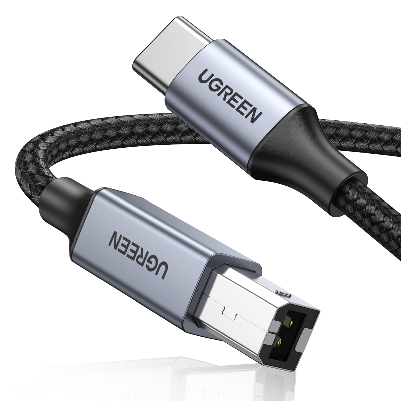 UGREEN USB-B to USB-C Cable 6.6FT, Nylon Braided for Printer & MIDI | USB-B to U