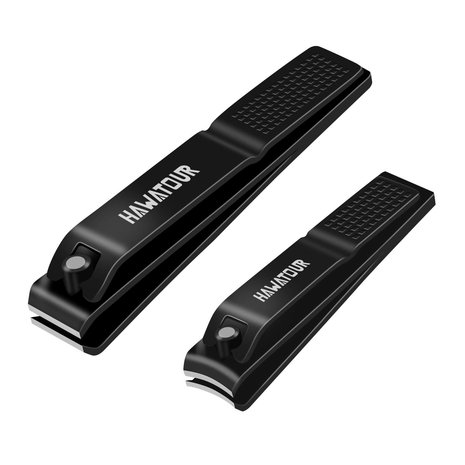 HAWATOUR Nail Clippers Set with Visibly Tin Case, Black | Ultra Sharp, Sturdy Fi