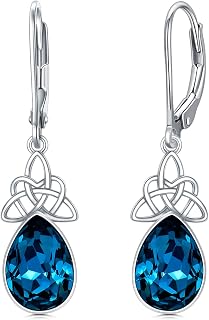 VONALA Leverback Earrings 925 Sterling Silver Dream Catcher/Larimar/Opal/Lapis/Turquoise Drop Earrings Jewellery Gift for Women