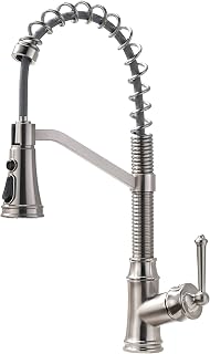 GIMILI Kitchen Faucet with Pull Down Sprayer Single Handle Lever Spring Kitchen Sink Faucet Brushed Nickel