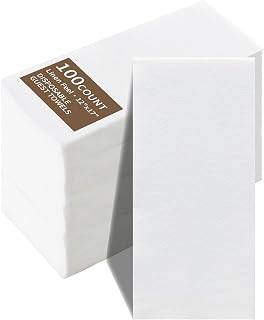 Linen Feel Disposable Guest Towels, 100 Pack, White