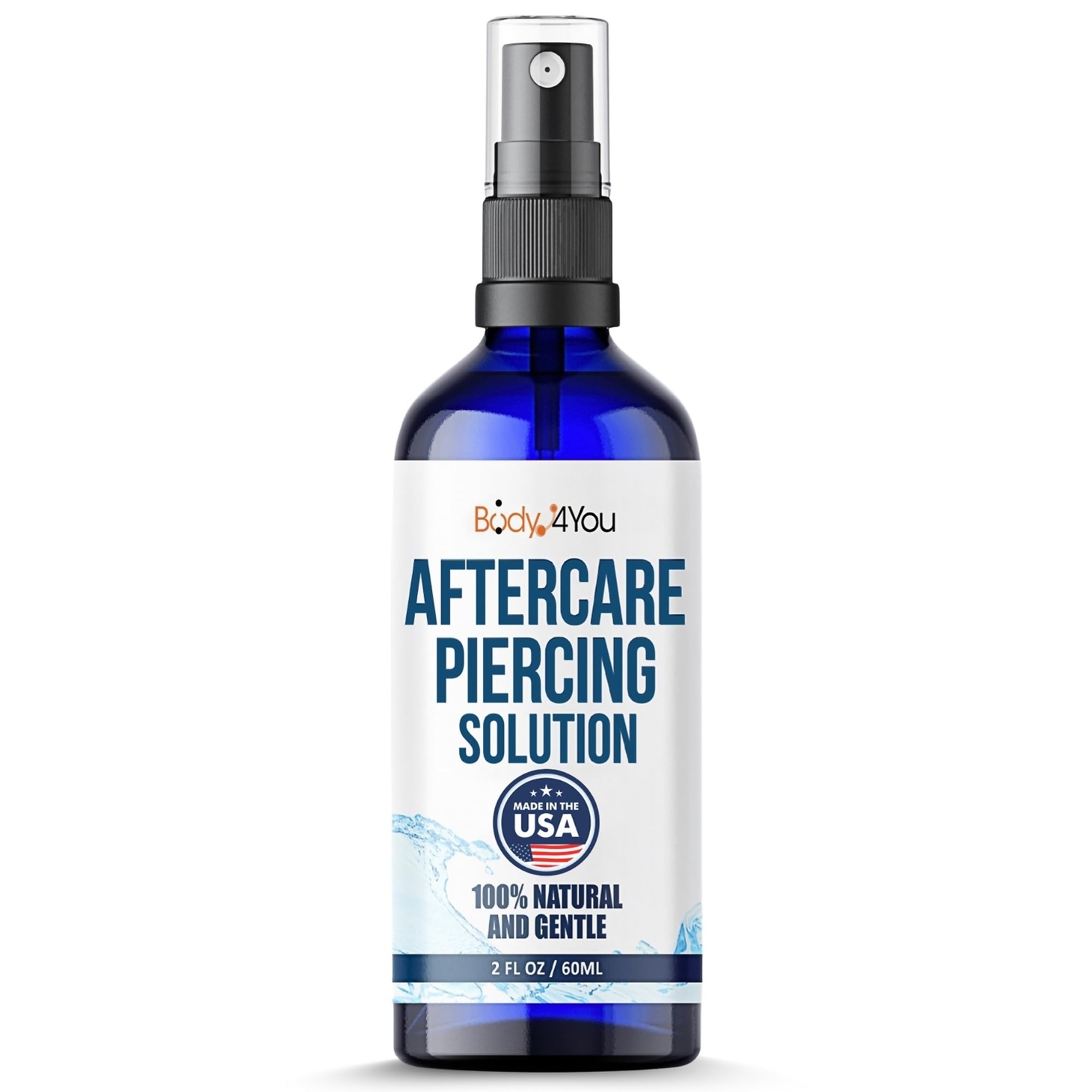 BodyJ4You Piercing Aftercare Saline Spray - Sterile Saline Solution Wash | Sea S
