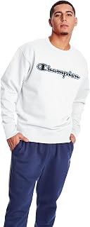 Champion Men's Powerblend Fleece Crew, Outer Line Script