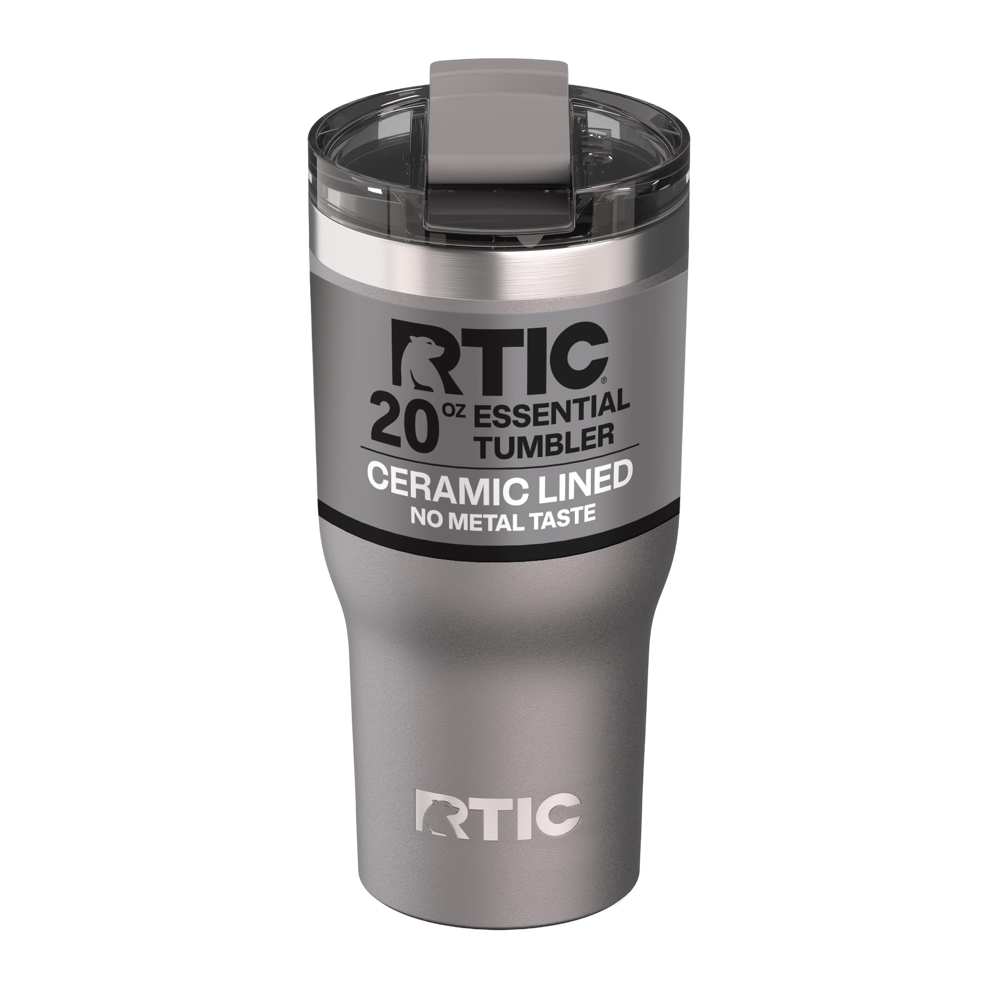 RTIC 20oz Essential Tumbler with Lid, Ceramic Lined, Graphite | Insulated, Stain