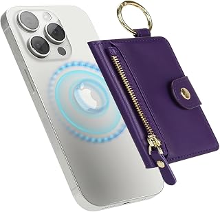 Cavor Compatible with MagSafe Wallet,Magnetic Wallet for iPhone, Purple