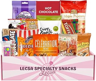 Canadian Snack Box 15 Count Variety Pack – Assorted Canadian Candy, Cookies, Popcorn, Crackers & Toffee – Full Size & Snack Size Mix – Sweet and Savoury Snack Care Package Gift Basket (Products May Vary)