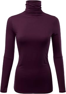 Womens Premium Long Sleeve Turtleneck Lightweight Pullover Top Sweater (S-3X, Made in USA)