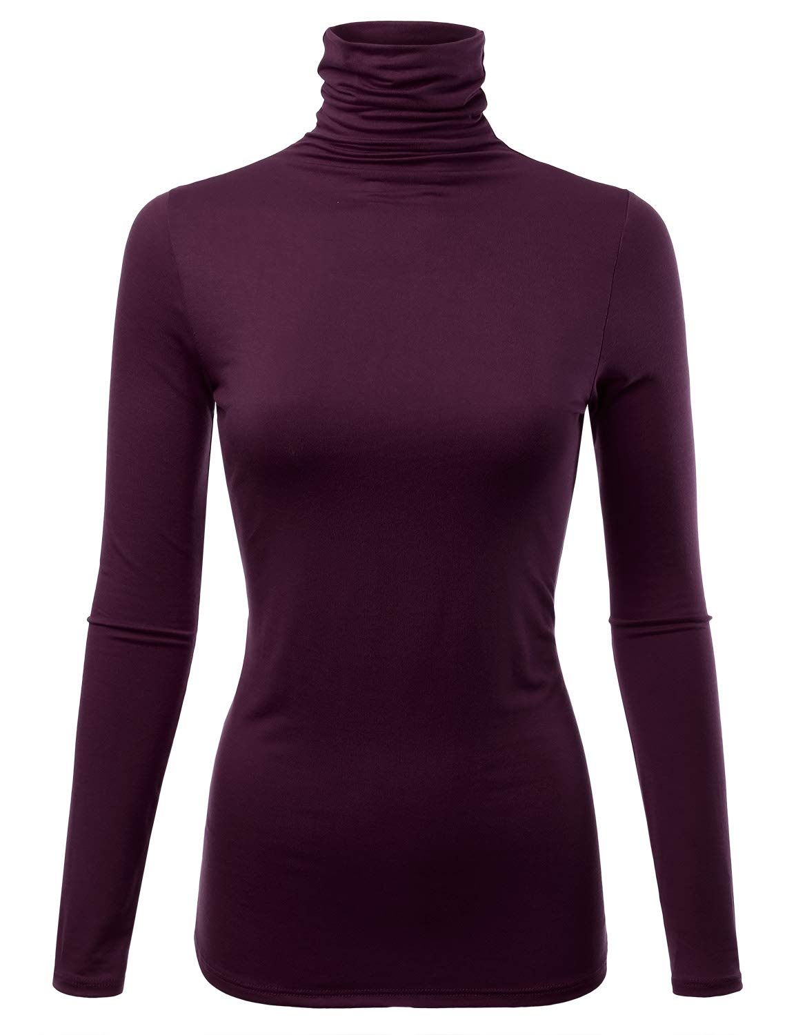 Womens Premium Long Sleeve Turtleneck Lightweight Pullover Top Sweater (S-3X, Ma