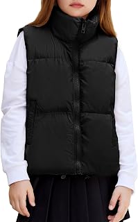 Arshiner Girls Puffer Vest Lightweight Winter Zipper Outwear