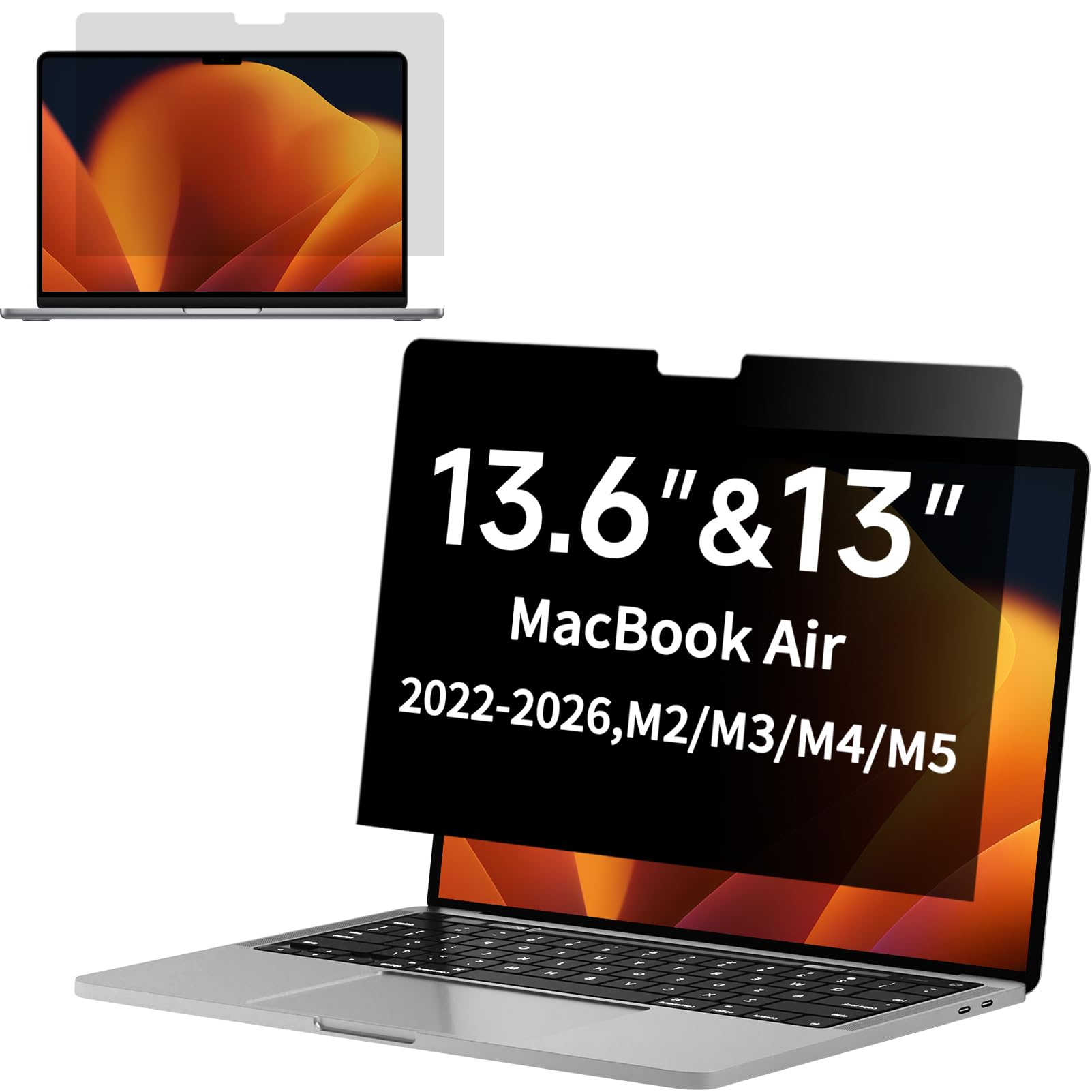 Privacy Screen for MacBook Air 13.6 & 13 Inch (2022-2026, M2, M3, M4, M5), Anti 