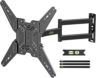 USX MOUNT Full Motion TV Wall Mount for 26-65 Inch TVs up to 77Lbs, Wall Mount TV Bracket, Single Stud Articulating TV Mount, Smooth Swivel Extension, Max VESA 400x400 mm, XMM919