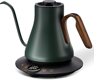 Cocinare FLOW B9 Gooseneck Electric Kettle ±1°F Temperature Control | Pour Over Coffee & Tea, 0.9L Capacity, 1500W Fast Heating, 60-Minute Keep Warm, Brew Timer, Delacroix Green