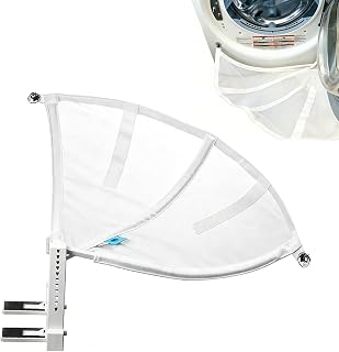 Front-Load Washer Laundry Catcher Net, Foldable Drop Guard | Washer Clothes Catcher With Suction Cups, Laundry Unloading Aid, No Bending Needed, White