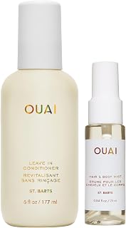 OUAI St. Barts Leave In Conditioner Full Size &amp; Hair and Body Mist Deluxe | Leave In Spray Heat Protectant to 450°F, Detangles &amp; Hydrates Curly, Dry Hair, Tropical Hair Perfume &amp; Body Mist, Vegan