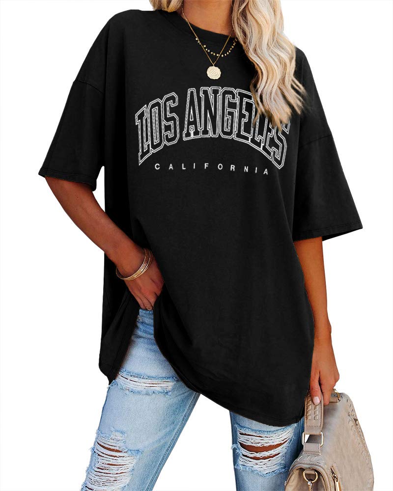 Ebifin - Women's Oversized Short Sleeve T-Shirt Round Neck Vintage Los