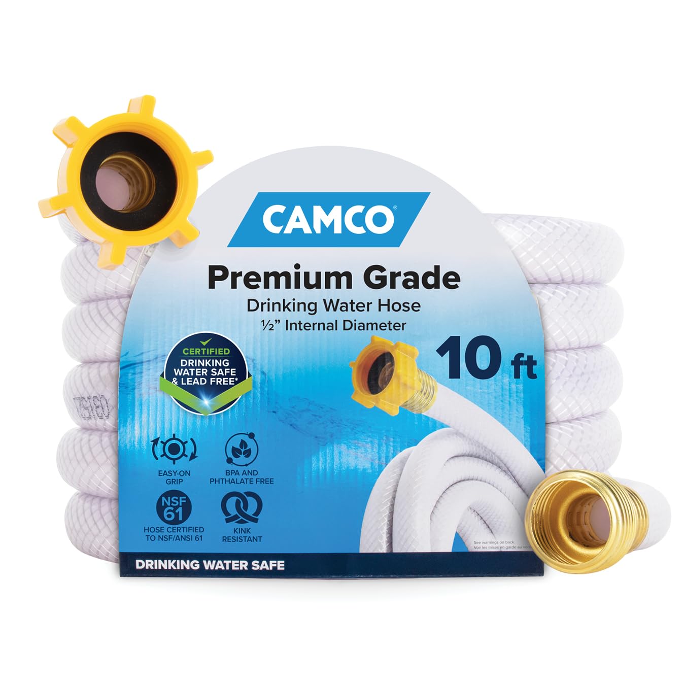 Camco TastePURE 10-Foot RV Drinking Water Hose - Made in the USA | Contains No L