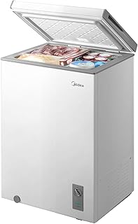 Midea 3.5 Cu.ft Chest Freezer, Fridge Freezer Convertible with LED Light | Removable Basket, Adjustable Temperature, For Kitchen Apartment Office