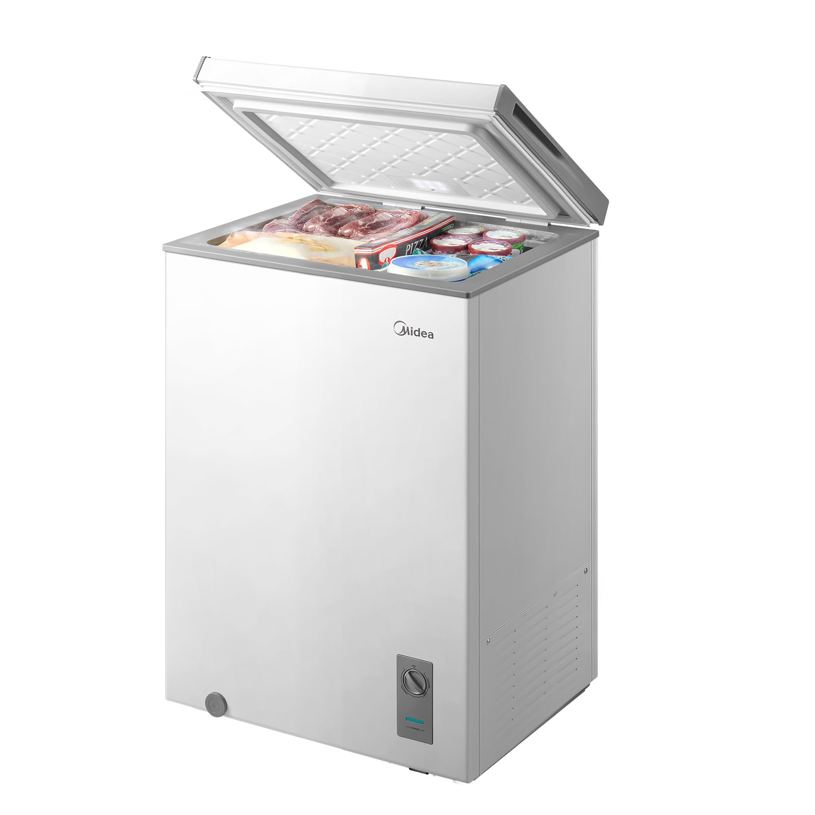 Midea 3.5 Cu.ft Chest Freezer, Fridge Freezer Convertible with LED Light | Remov