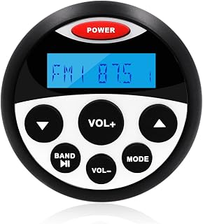 GUZARE Boat Marine Stereo Receiver Bluetooth - 45 x 4 Watts Audio AM FM Gauge Waterproof Radio Tuner Streaming for Boats Golf Cart ATV UTV and Spa Hot Tubs GR304