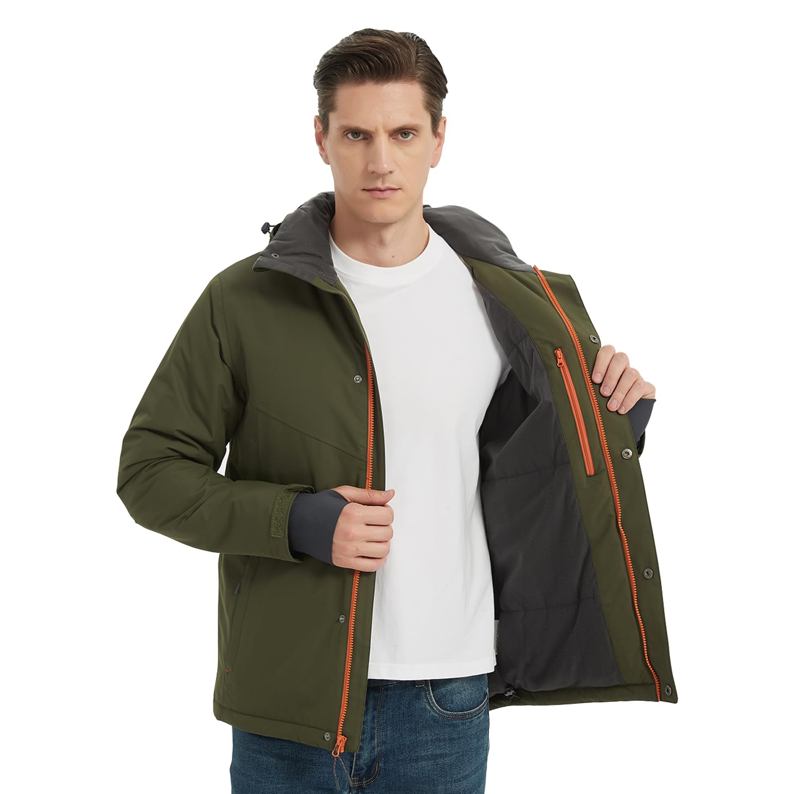 NORDIC OUTLAND Men's Winter Ski Jacket,Insulated Waterpoof Snow Coat,Windproof W