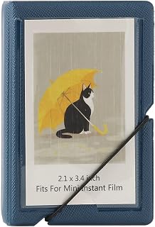 GoldBarley 2x3 Instax Mini Photo Album, 28 Pockets. Marine Blue, 1PK | Portable Wallet Size Album Stores 2x3 inch Instant Photos. Fits Polaroid, Instax Mini, Kodak Mini Prints and Zink.