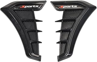 Universal Car Fender Side Vents, Air Flow Intake Hole Grille ， Side Marker Air Wing Vent Trim Cover ， Fender Decorative Spoiler Sticking Firmly to the Smooth and Clean Plane (Black)