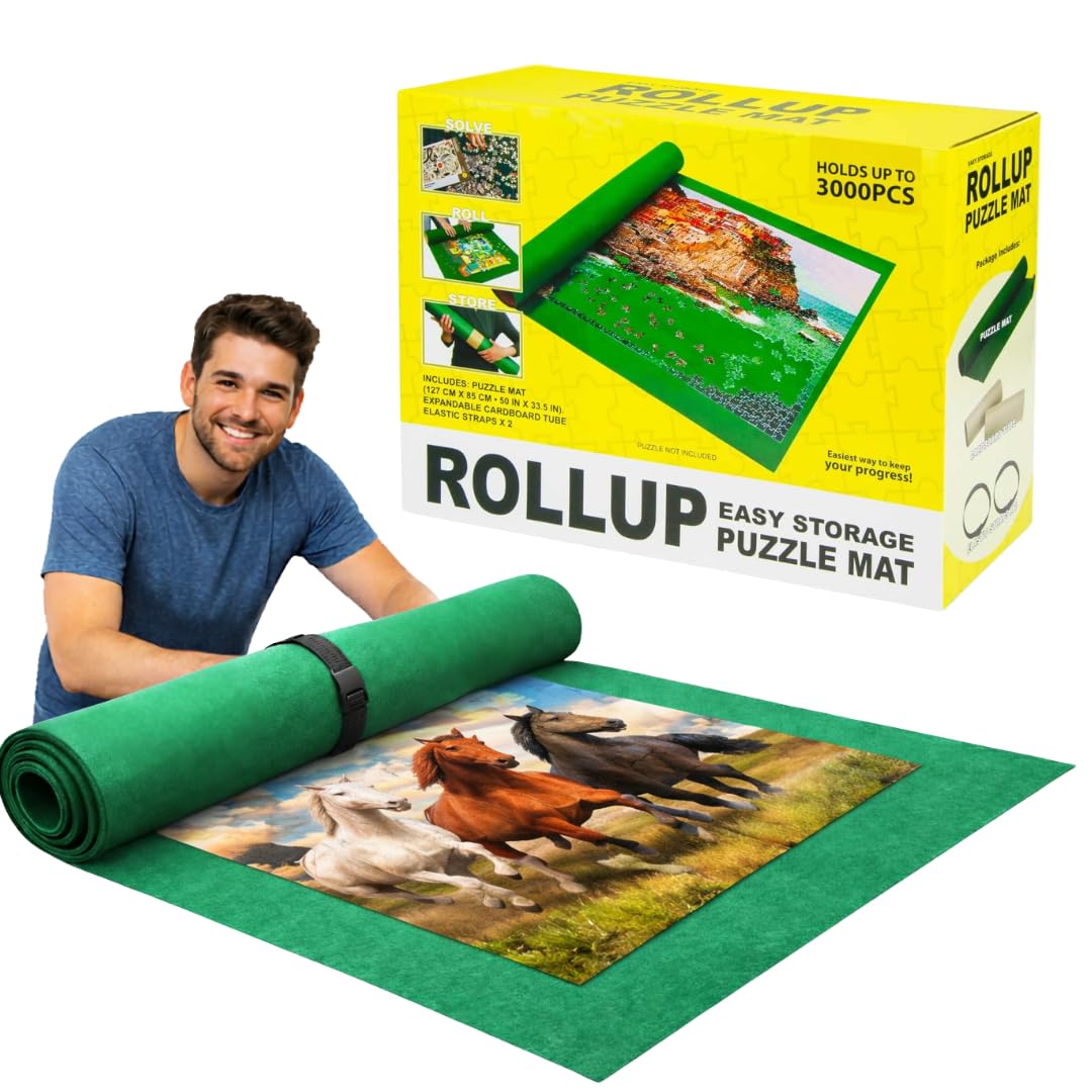 Tradeopia Roll Up Easy Storage Puzzle Mat for up to 3000 Puzzle Pieces, Jigsaw P