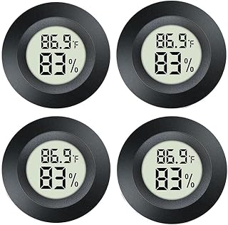 JEDEW 4 Pack Indoor Hygrometer Thermometer Digital Humidity Meter ℉/ ℃ | Temperature, Humidity, More Accurate, Fast refresh, ℉/℃ Switchable, Mini and Sturdy, 2 more Extra batteries