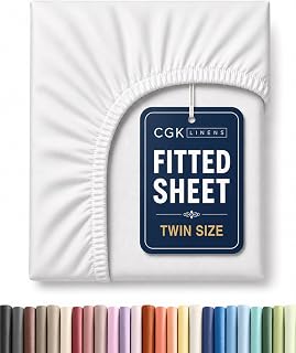 Twin Fitted Sheet - Single Fitted Sheet Only - 8-16" Deep Pockets - White
