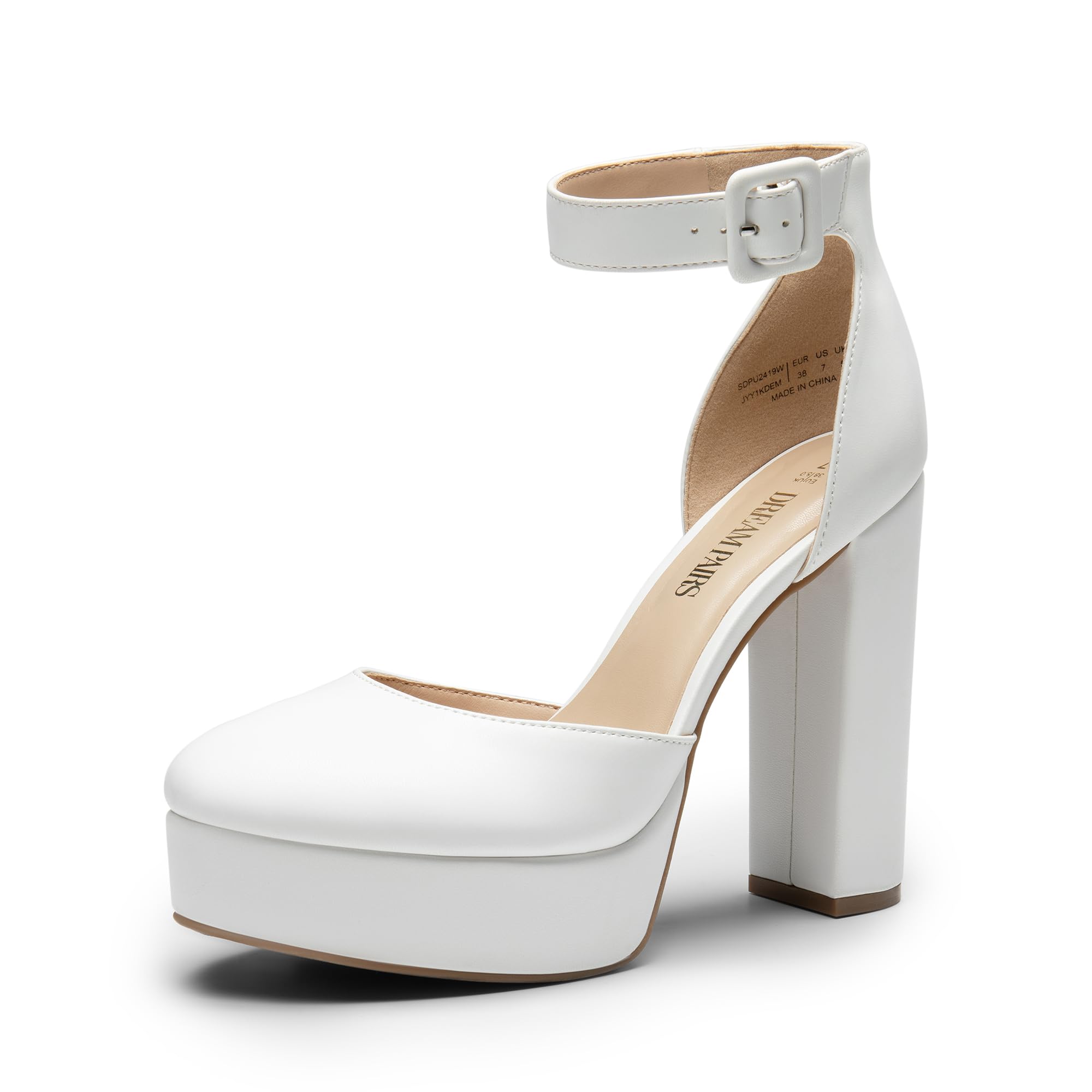DREAM PAIRS Ankle Strap Platform Pumps