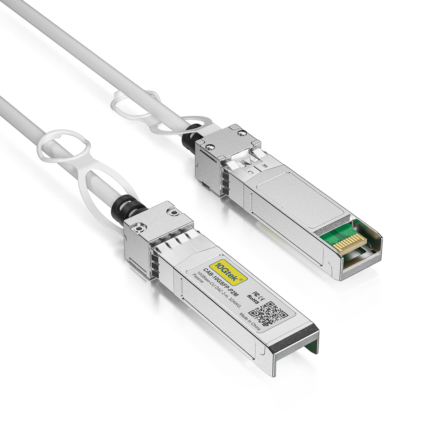[White] Colored 10G SFP+ DAC Cable - 32AWG Twinax SFP Cable for Cisco SFP-H10GB-