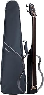 WishMade Electric Bass Guitar Portable Travel Bass Guitar Fretless Guitar | Acoustic Bass Guitar Removable Frame Design Bass Guitar Headphone Practice Mode, Built-in Pickup for Stage Use