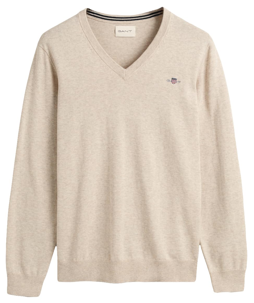 Gant Men's V-Neck Classic Cotton Sweater (Pack of 1)