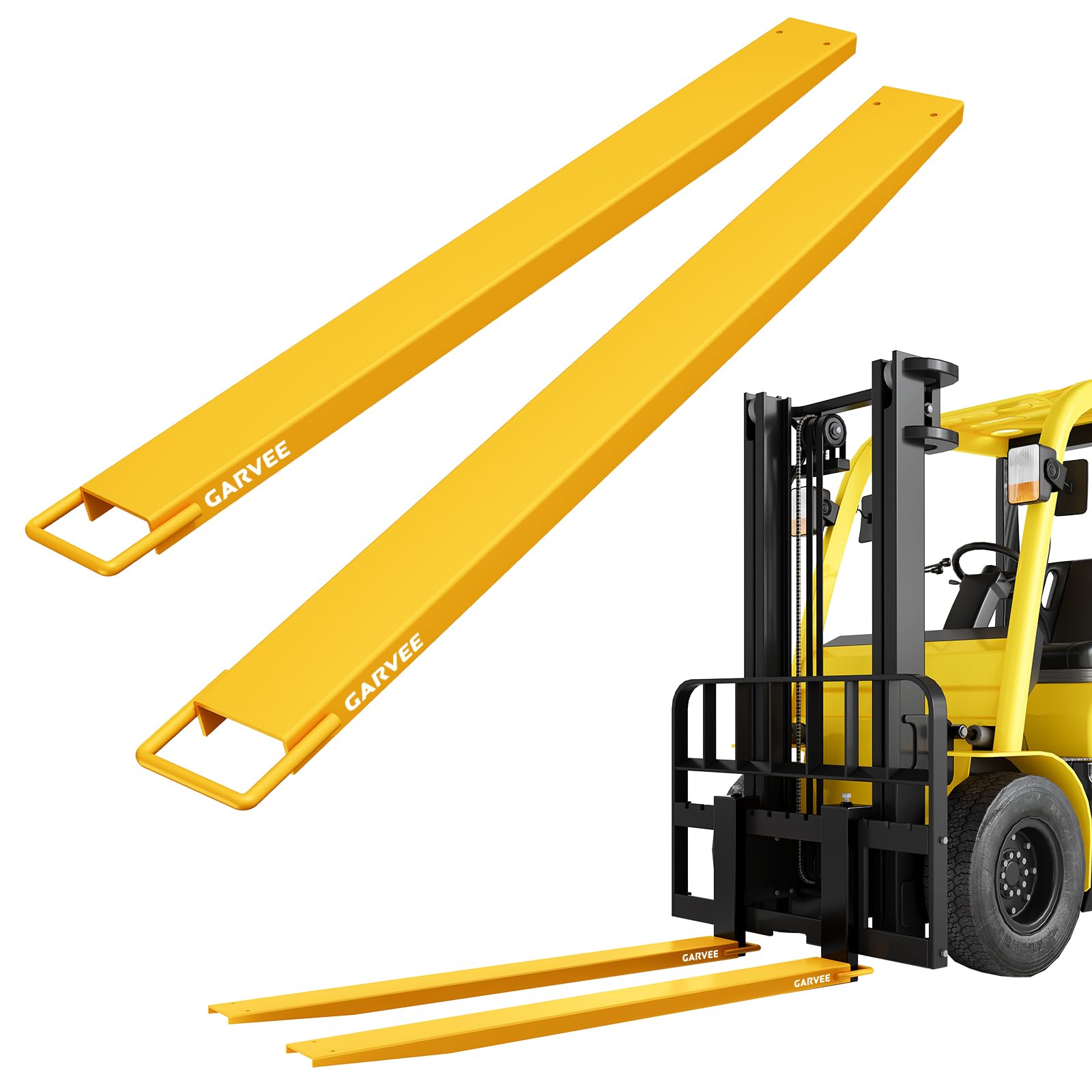 Garvee Forklift Extensions, 72 in Fork Extensions 4.5 in Width, Heavy Duty Steel