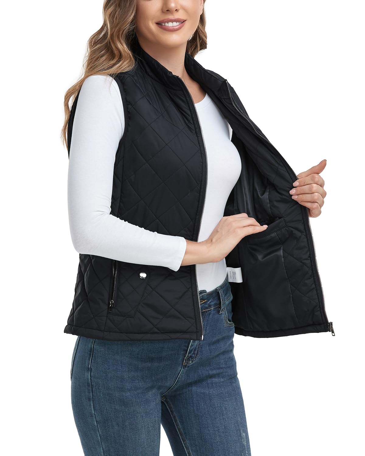 LONGKING Women's Outwear Quilted Gilet, NEW Upgraded Women's Outwear Vest With O