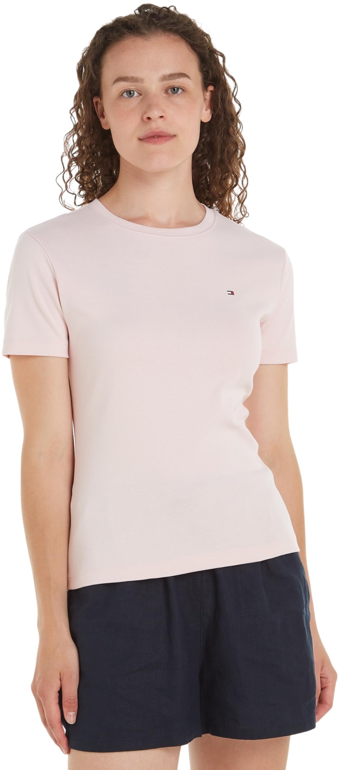 Tommy Hilfiger Women's Short-Sleeved Slim Cody Round Neck T-Shirt