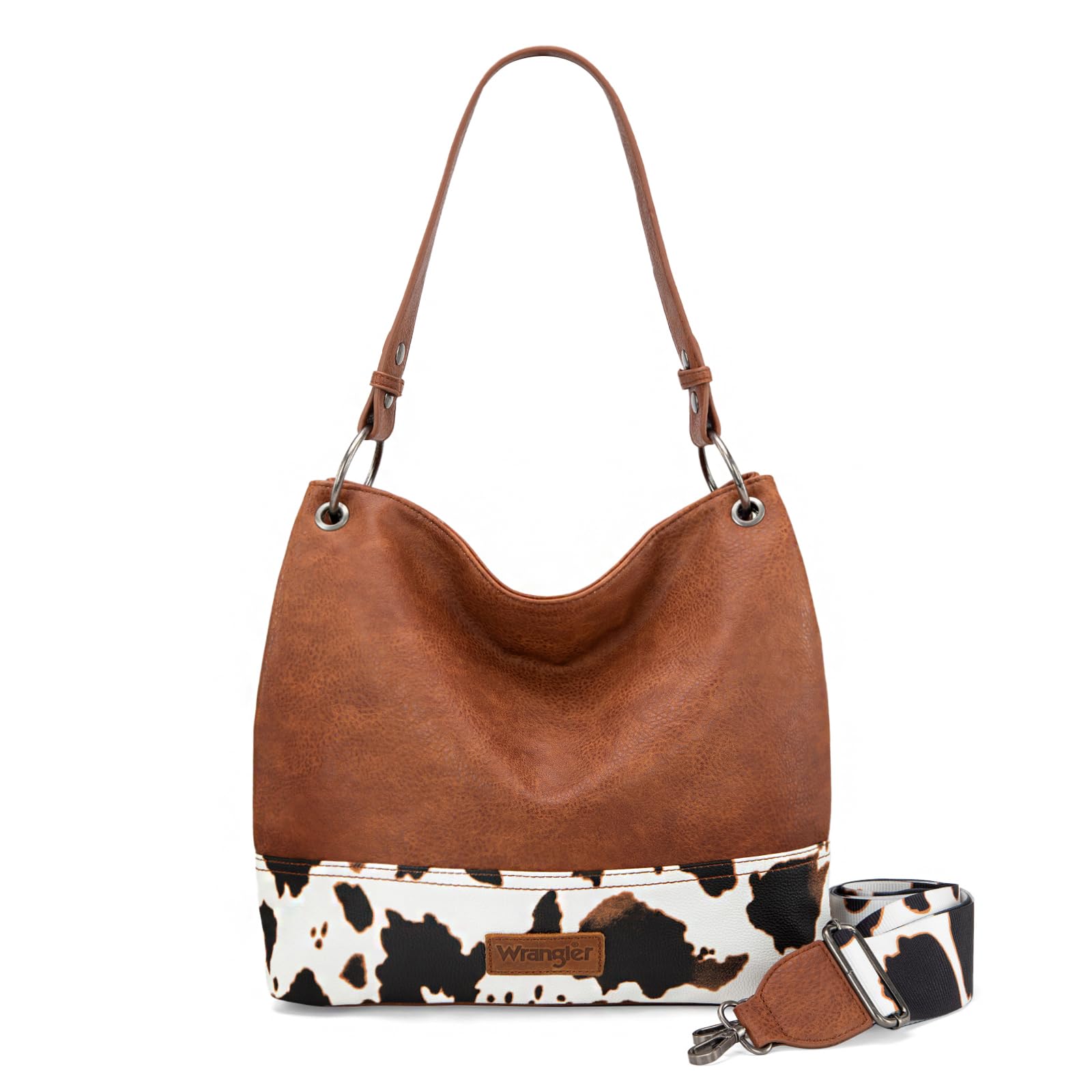 Wrangler Women's Vegan Leather Hobo Bag Top Handle Tote Shoulder Bag