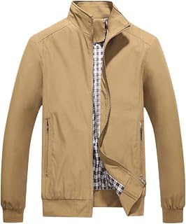 pvucpot Men's Lightweight Summer Jacket Casual Windbreaker Transition Jacket