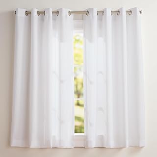 Exclusive Home Loha GT Pair of Curtains, Linen, Polyester, Winter White, W 54" x L 63" (1 Panels), 2 Units
