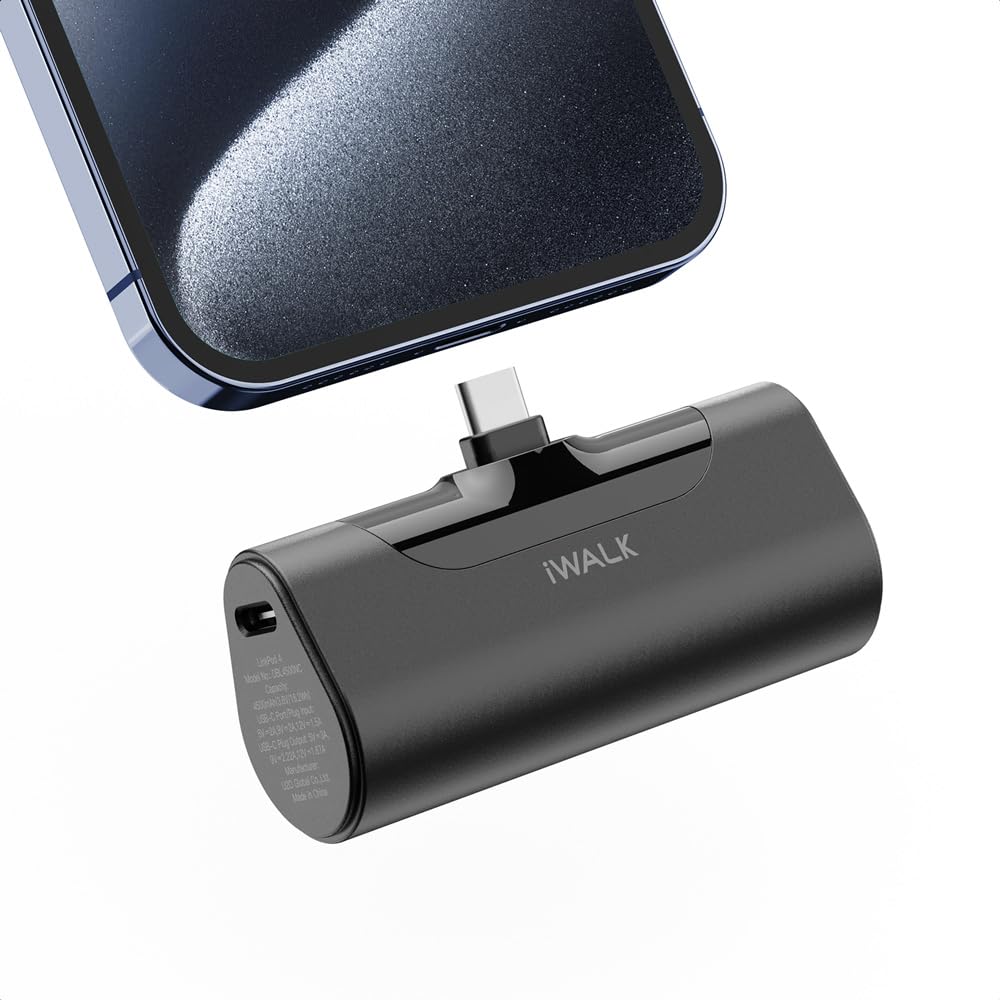 iWALK Portable Charger for iPhone 17/16/15 USB-C Small Power Bank 20W 4,500mAh F
