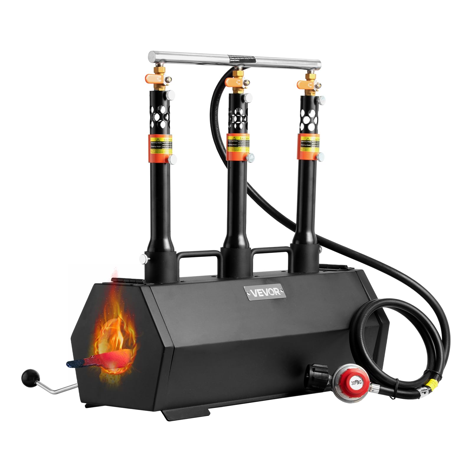 VEVOR Portable Propane Forge, 3 Burners, 2600℉ Tool and Knife Making Blacksmithi