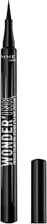 Rimmel Wonder'Ink Eyeliner 001 Black Eyeliner | Waterproof matte eyeliner pen with precision felt tip for bold, smudge-proof lines that last all day