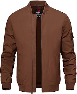 TBMPOY Men's Windproof Bomber Jackets Lightweight Track Jackets Windbreaker Outdoor Golf Fashion Coat