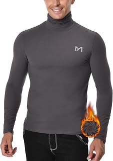 MEETYOO Men's Thermal Shirt, Long Sleeve Compression Shirt, Sports Undershirt, Baselayer Running Cycling Fitness T-Shirt
