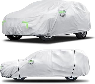 Car Cover Custom Fit for Honda CRV 1997-2025,Toyota RAV4 1996-2025,6 Layers Truck Cover Waterproof All Weather for Automobiles,Outdoor Full Exterior Cover,Rain, Sun, Wind Protection,Silver